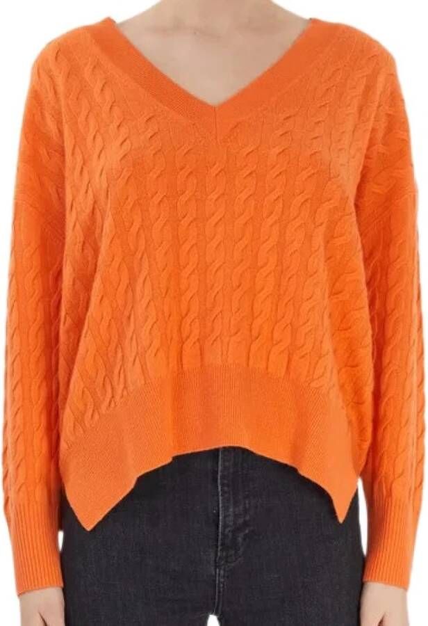 Allude V-neck Knitwear Oranje Dames