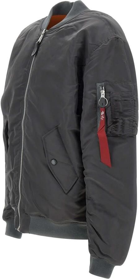 Alpha industries Antracietgrijze Bomberjack met Oranje Voering Gray Heren - Foto 3