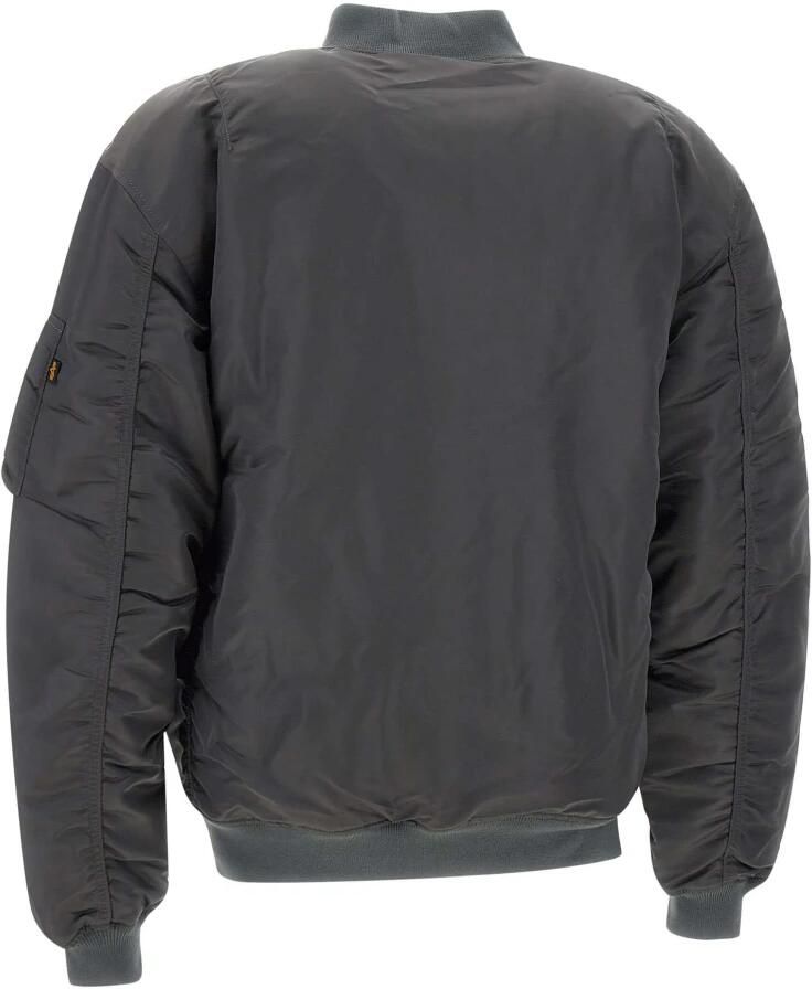 Alpha industries Antracietgrijze Bomberjack met Oranje Voering Gray Heren