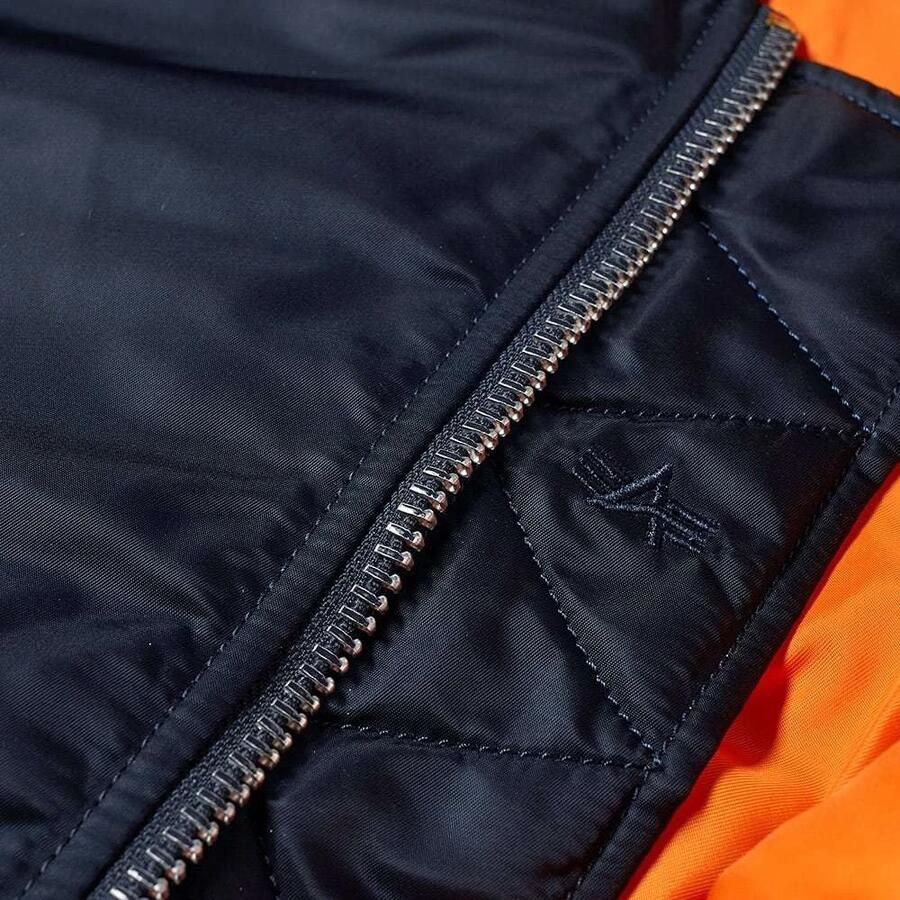 Alpha industries Omkeerbare Bomberjas Blauw Oranje Nylon Ritssluiting Blauw - Foto 2