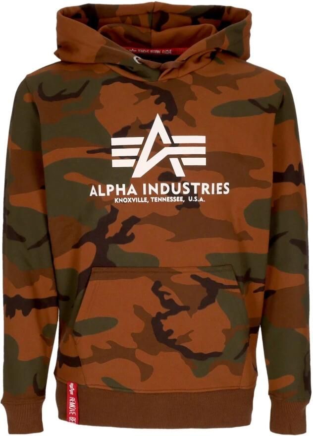 Alpha industries Camo Verbrande Hoodie Lange Mouw Sweatshirt Multicolor Heren