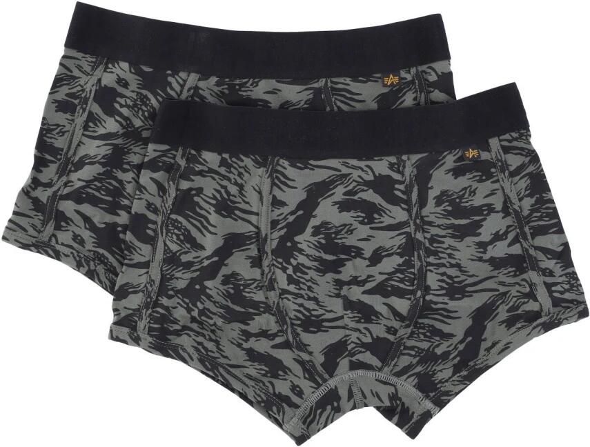 Alpha industries Donkergroen Zwart Grafische Boxershorts 2-Pack Gray Heren - Foto 2