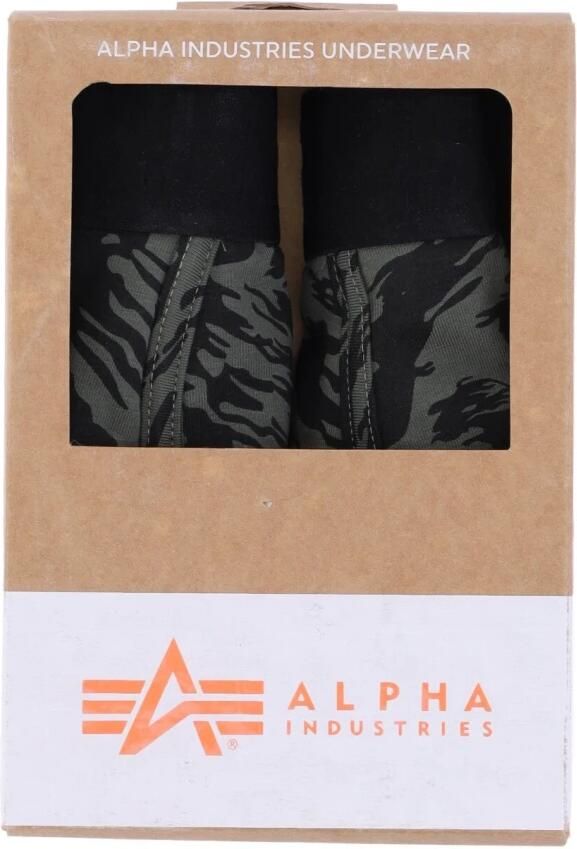 Alpha industries Donkergroen Zwart Grafische Boxershorts 2-Pack Gray Heren