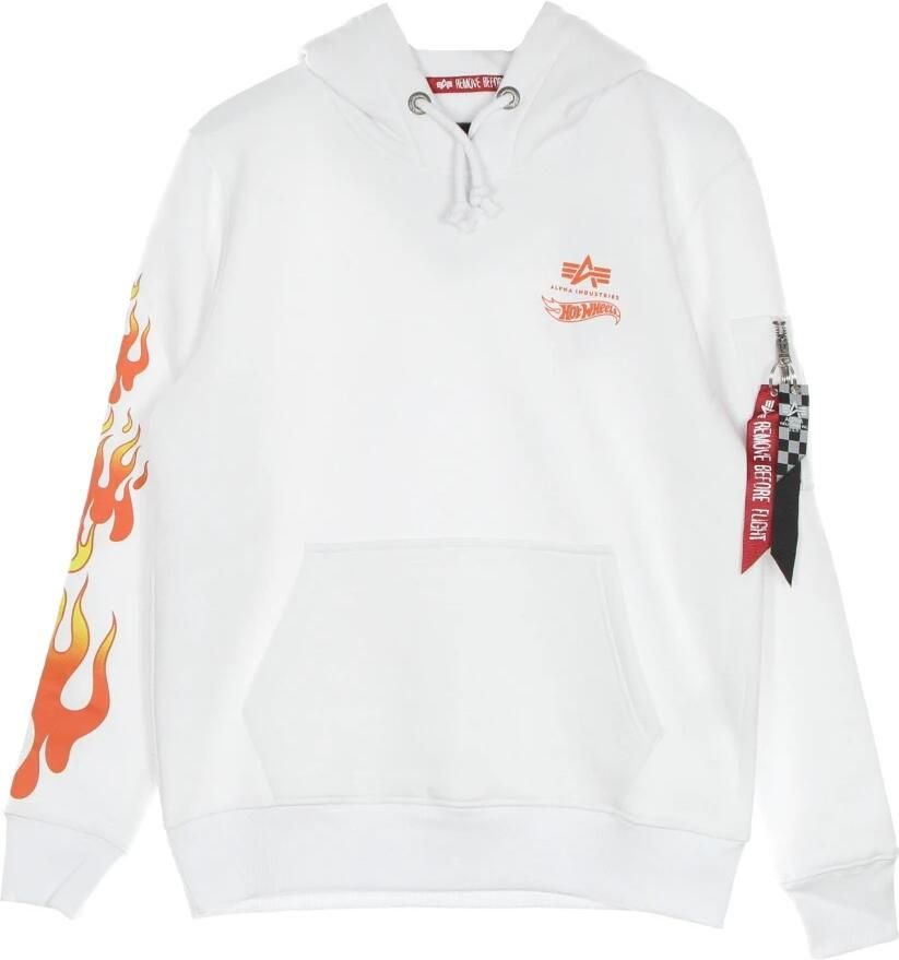 Alpha industries Flame Hoody X Hot Wheels White Heren - Foto 4