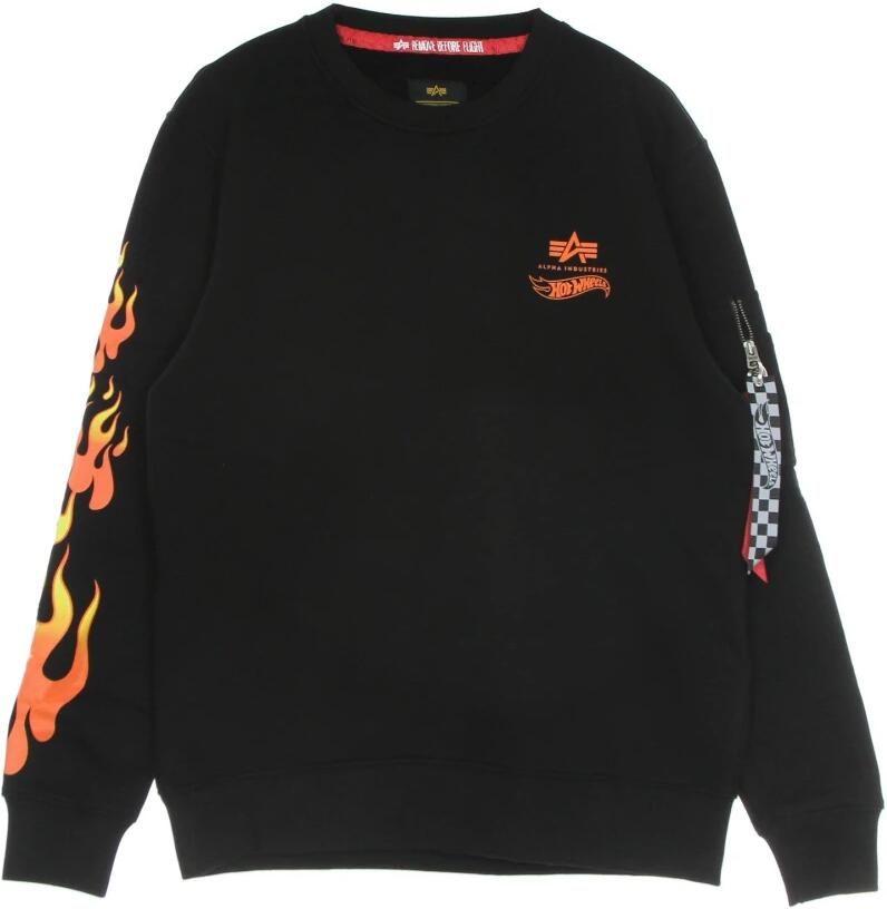 Alpha industries Flame Sweater Hot Wheels Crewneck Sweatshirt Black Heren - Foto 4