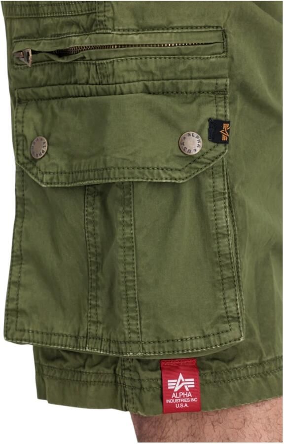 Alpha industries Katoenen shorts voor mannen Green Heren
