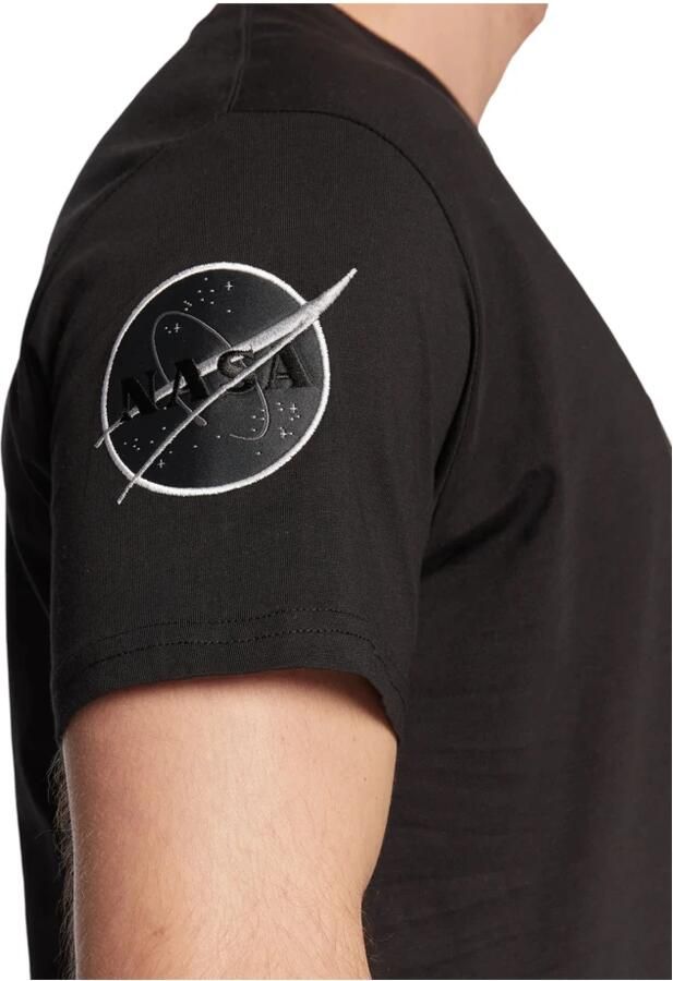 Alpha industries Reflecterende Zwarte Tee met Nasa Patch Black Heren - Foto 2