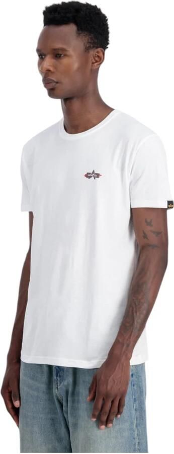 Alpha industries Katoenen T-shirt Handtekening Puff Print White Heren - Foto 12