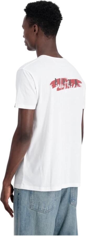 Alpha industries Katoenen T-shirt Handtekening Puff Print White Heren - Foto 9