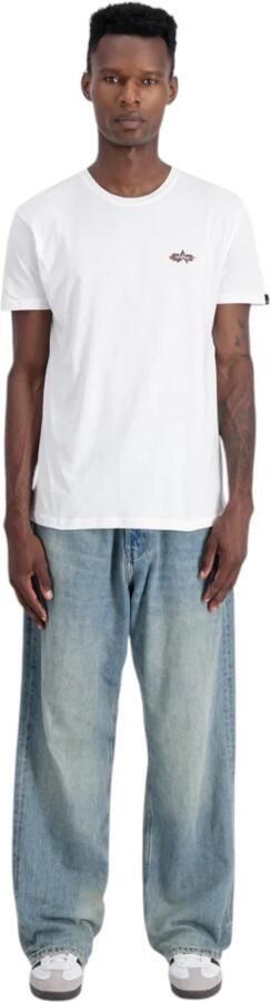 Alpha industries Katoenen T-shirt Handtekening Puff Print White Heren - Foto 11
