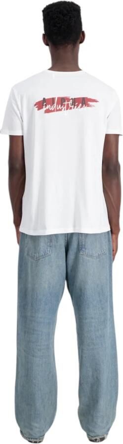 Alpha industries Katoenen T-shirt Handtekening Puff Print White Heren - Foto 10