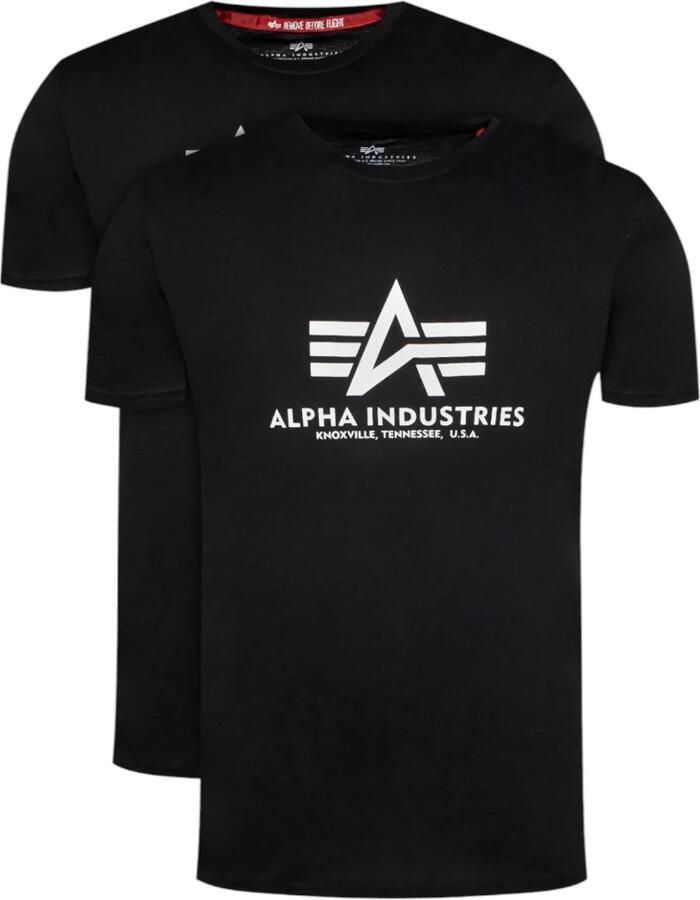 Alpha industries Katoenen T-shirt Regular Fit Pak Black Heren