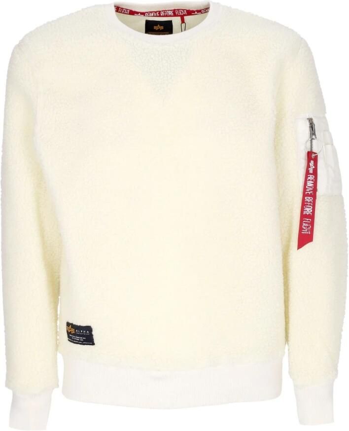 Alpha industries Off White Sherpa Crewneck Sweatshirt Beige Heren - Foto 3