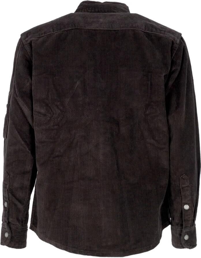 Alpha industries Vintage Grijs Velvet Overshirt met Zakken Black Heren