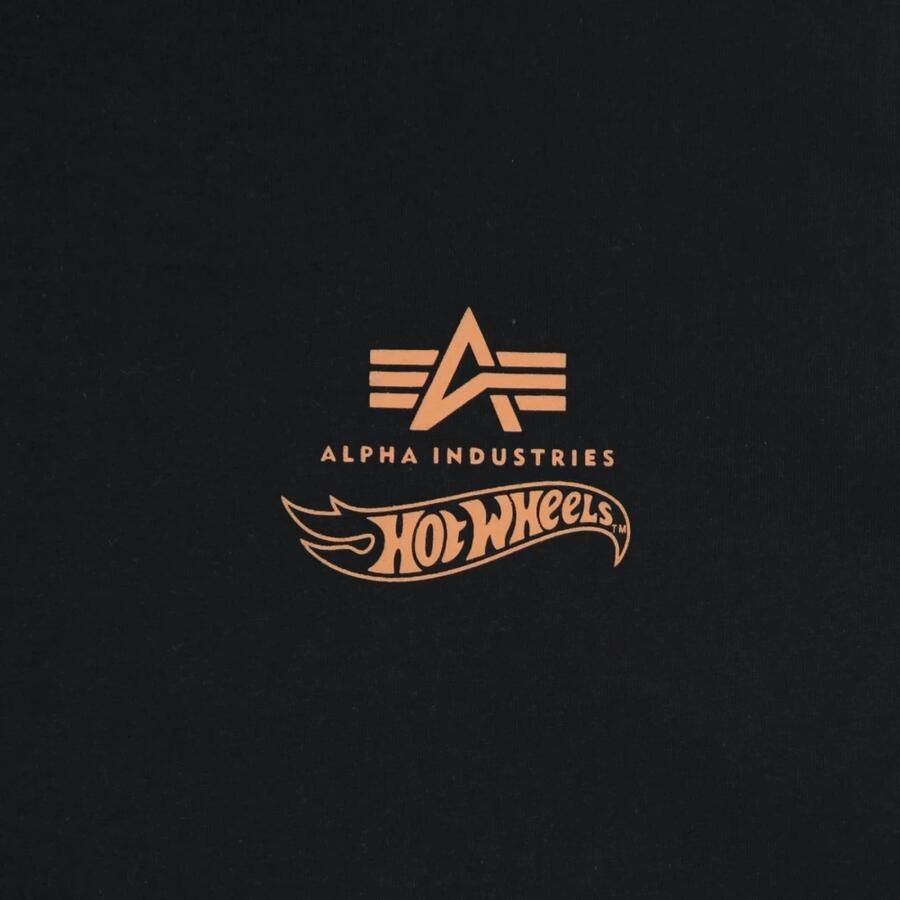 Alpha industries Vlamprint Hot Wheels Zwart Tee Black Heren
