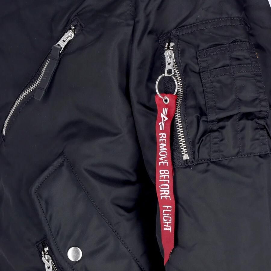 Alpha industries Zwarte Bikerjas met Poussoir Kraag Black Heren - Foto 2