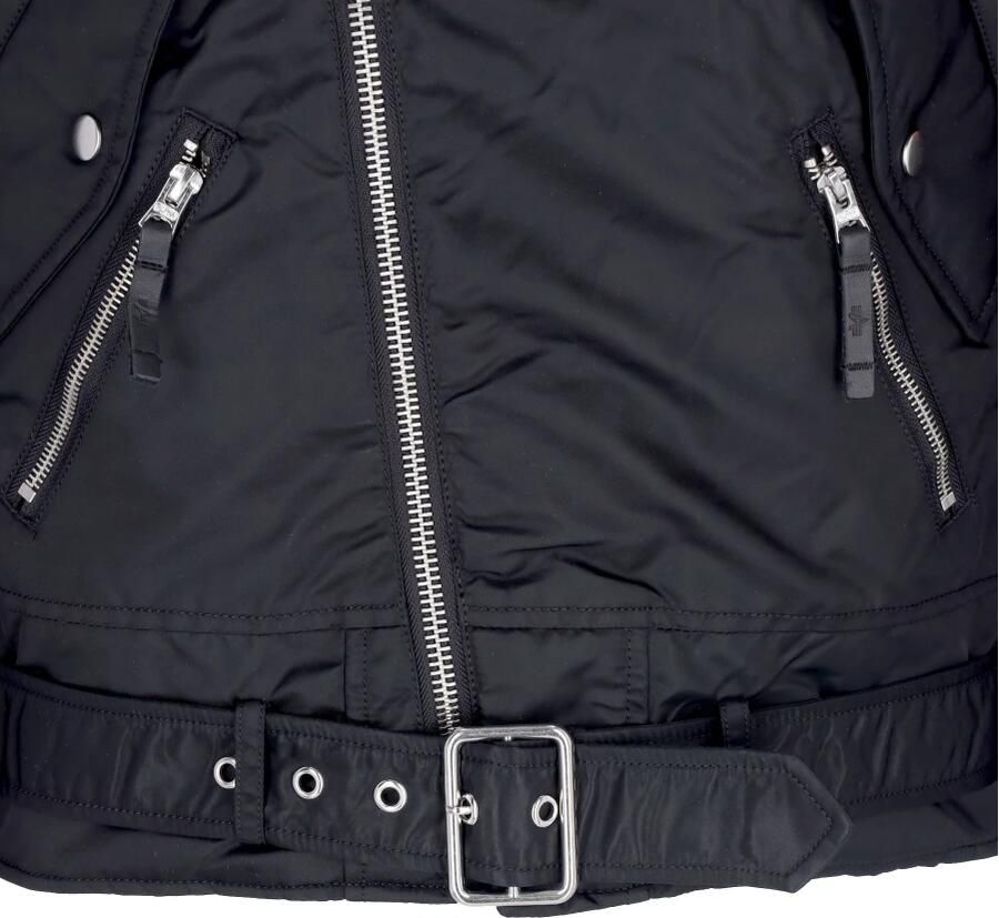 Alpha industries Zwarte Bikerjas met Poussoir Kraag Black Heren - Foto 3