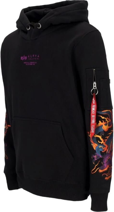 Alpha industries Zwarte Dragon Geborduurde Hoodie Black Heren - Foto 2