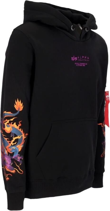Alpha industries Zwarte Dragon Geborduurde Hoodie Black Heren - Foto 3