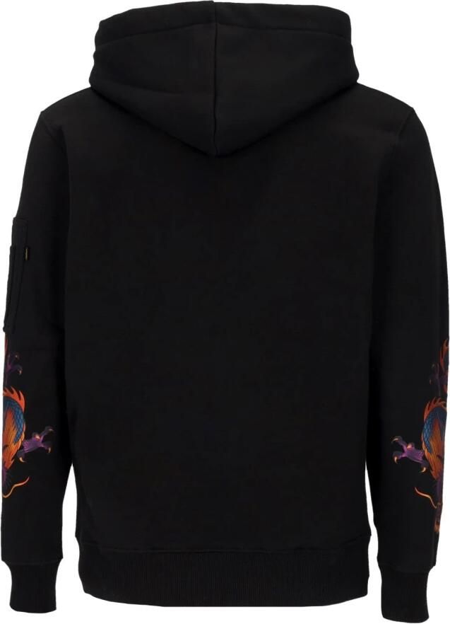 Alpha industries Zwarte Dragon Geborduurde Hoodie Black Heren