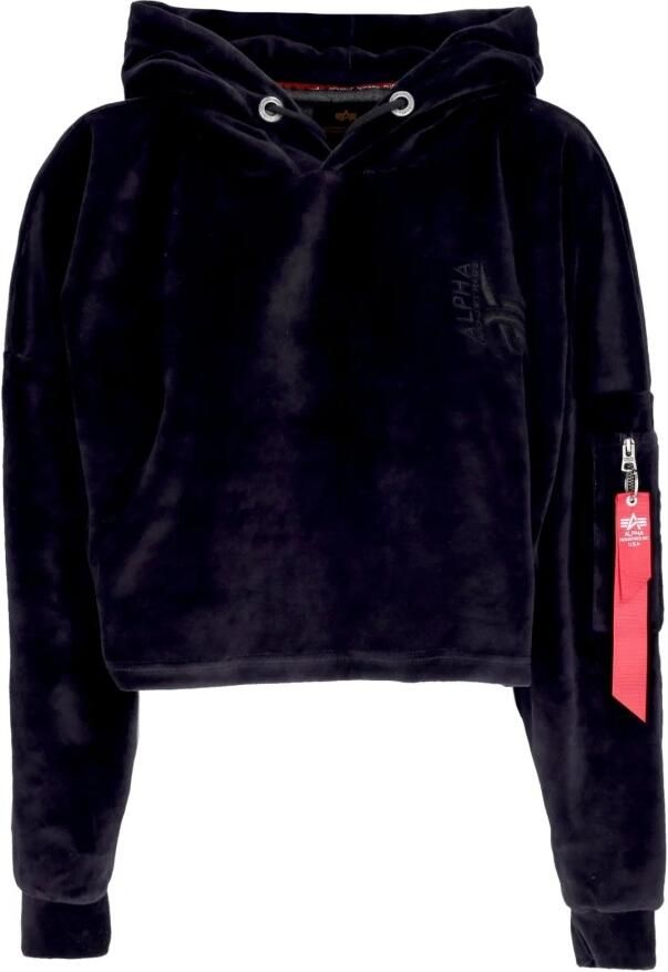 Alpha industries Zwarte hoodie met verstelbare capuchon en ritssluiting Black Dames - Foto 2