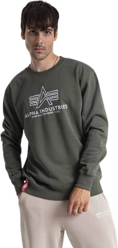 Alpha industries Basic sweater -borduurwerk 118302 142 Groen Heren
