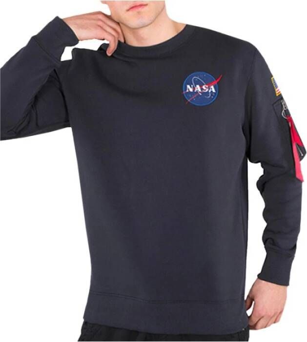 Alpha industries Blauwe Space Shuttle Crewneck Sweatshirt Blue Heren