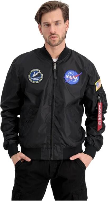 Alpha industries Bomberjack met NASA-badges aan twee kanten draagbaar