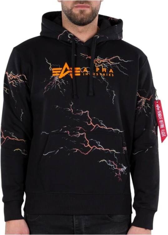 Alpha industries Hooded sweatshirt Lightning AOP Zwart Heren