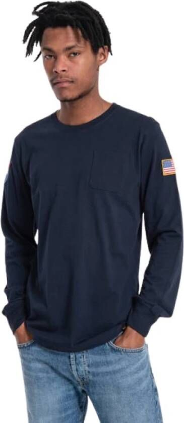 Alpha industries MEN T -Schirt Nasa LS 176532 07 Blauw Heren