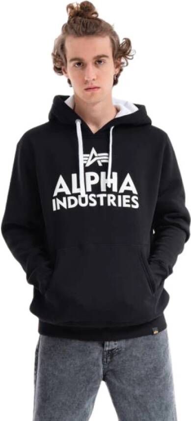 Alpha industries Schuimprint hoodie 143302 95 Zwart Heren