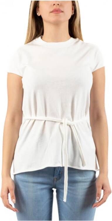 Alpha Studio Stijlvolle Katoenen Kimono met Riem White Dames