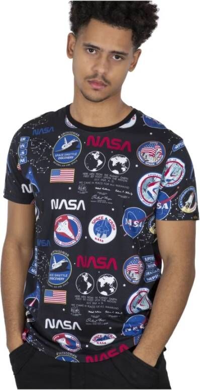 alpha industries T-shirt Nasa AOP Zwart Heren