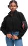 Alpha industries Zwarte Cropped Sherpa Coltrui Sweatshirt Black Dames - Thumbnail 2