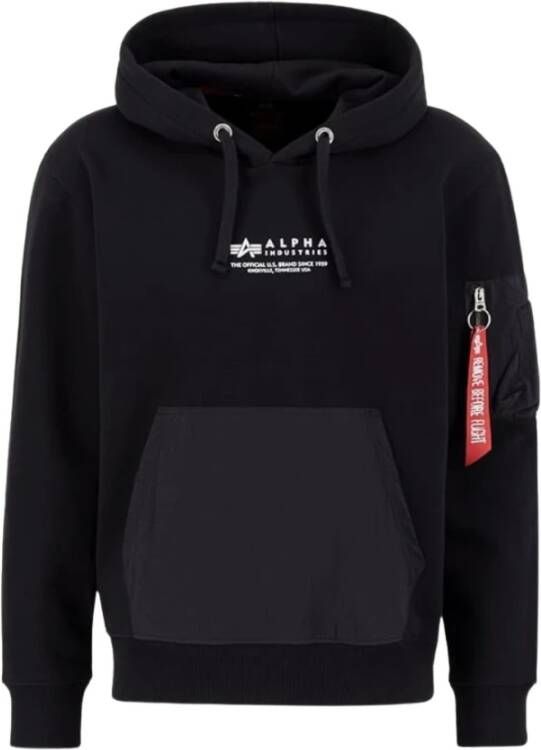 alpha industries Zwarte Sweaters Stijlvol en Trendy Zwart Heren