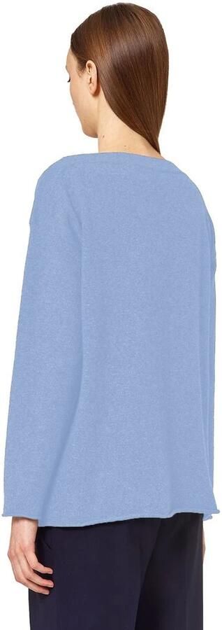 Alpha Studio Kasjmier Boothals Trui met Gerimpelde Zoom Blue Dames - Foto 3