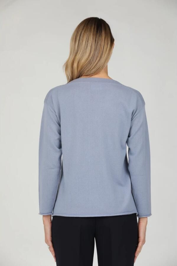Alpha Studio Top met lange mouwen en boothals Blue Dames - Foto 4