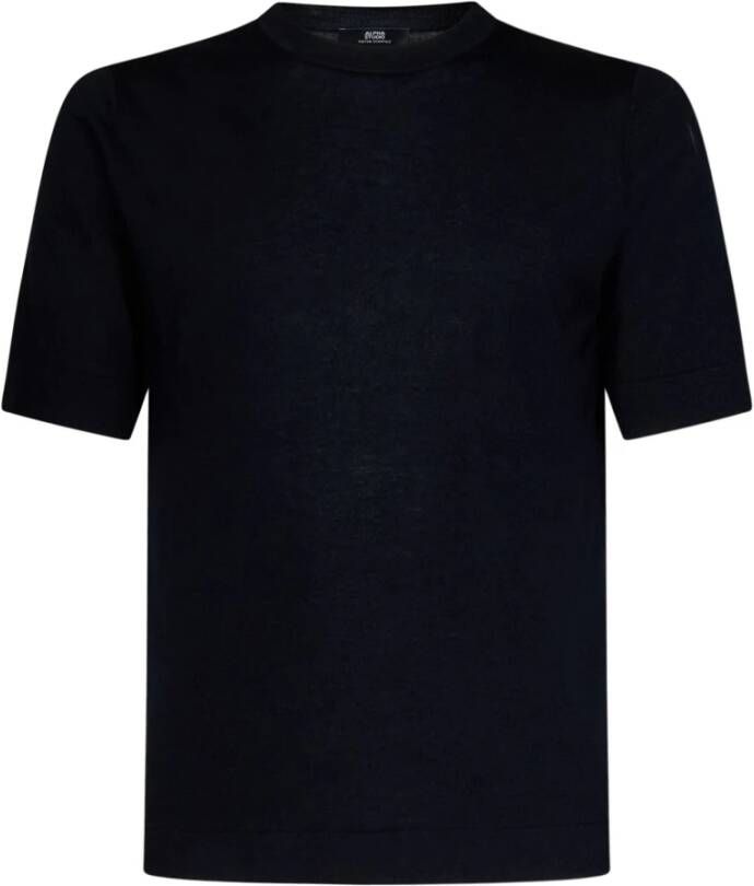 Alpha Studio Blauwe Zijden Kasjmier Trui Blauw Heren