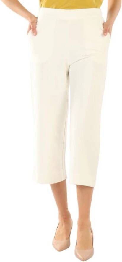 Alpha Studio Cropped Trousers White Dames