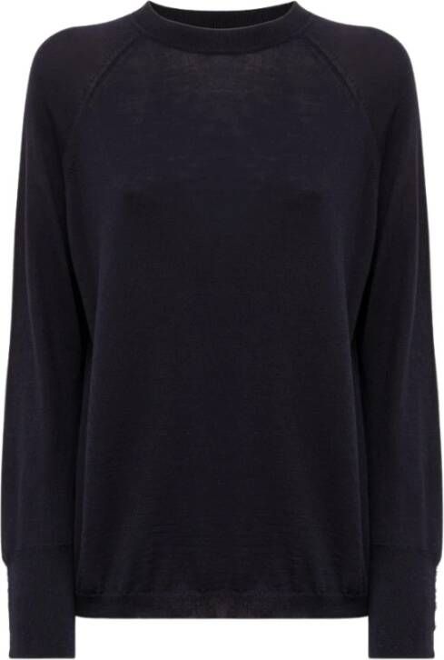Alpha Studio Merino Wol Trui met Lange Mouwen en Knopen Blue Dames