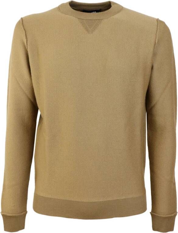 Alpha Studio Ronde hals gekweek Beige Heren