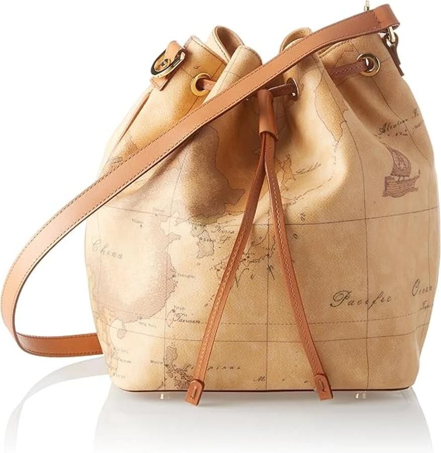 Alviero Martini 1a Classe Beige Bucket Tas met Geo Classic Kaartprint Beige Dames