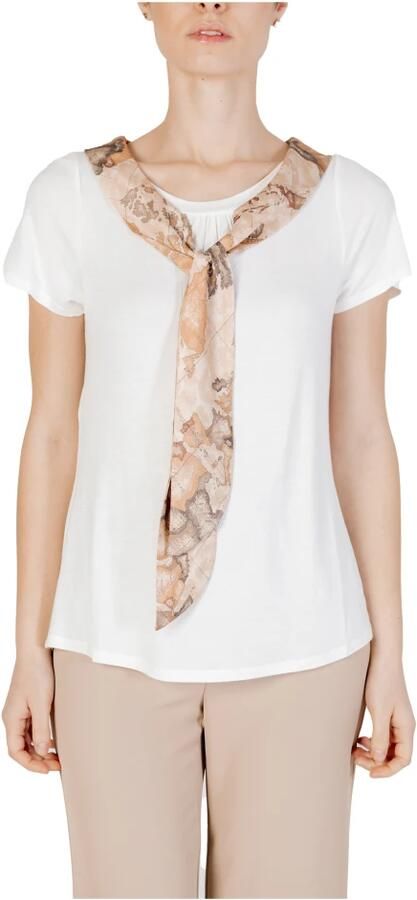 Alviero Martini 1a Classe Beige Viscose Blend T-shirt voor dames White Dames - Foto 4