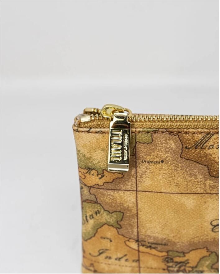 Alviero Martini 1a Classe Beige Leren Rits Clutch Tas Beige Dames