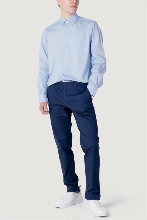 Alviero Martini 1a Classe Casual Overhemd Lange Mouwen Lente Zomer Collectie Blue Heren