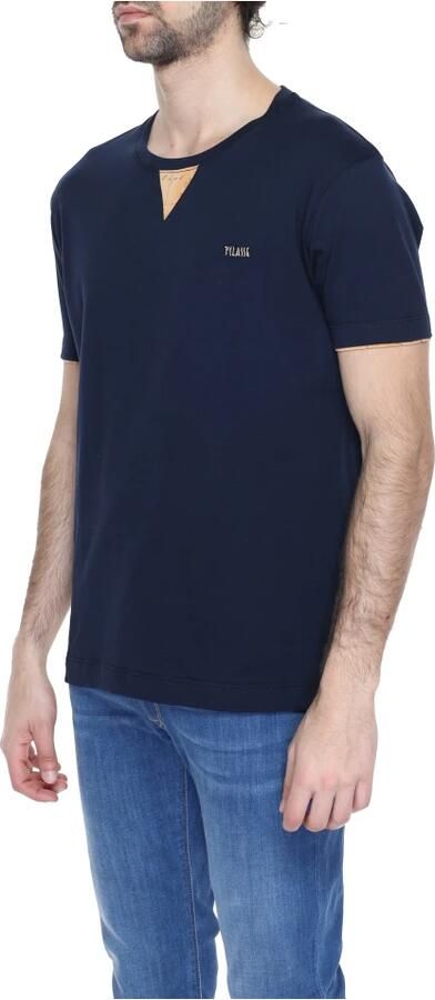 Alviero Martini 1a Classe Blauw Katoenen T-shirt Korte Mouwen Ronde Halslijn Blue Heren - Foto 4