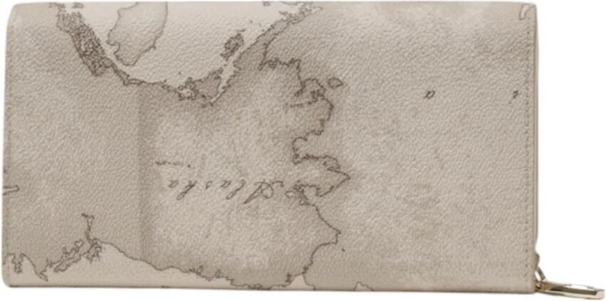 Alviero Martini 1a Classe Bedrukte portemonnee met lederen details Beige Dames - Foto 7