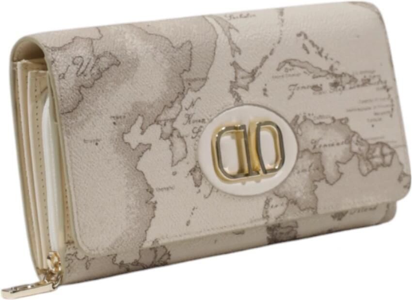 Alviero Martini 1a Classe Bedrukte portemonnee met lederen details Beige Dames - Foto 5