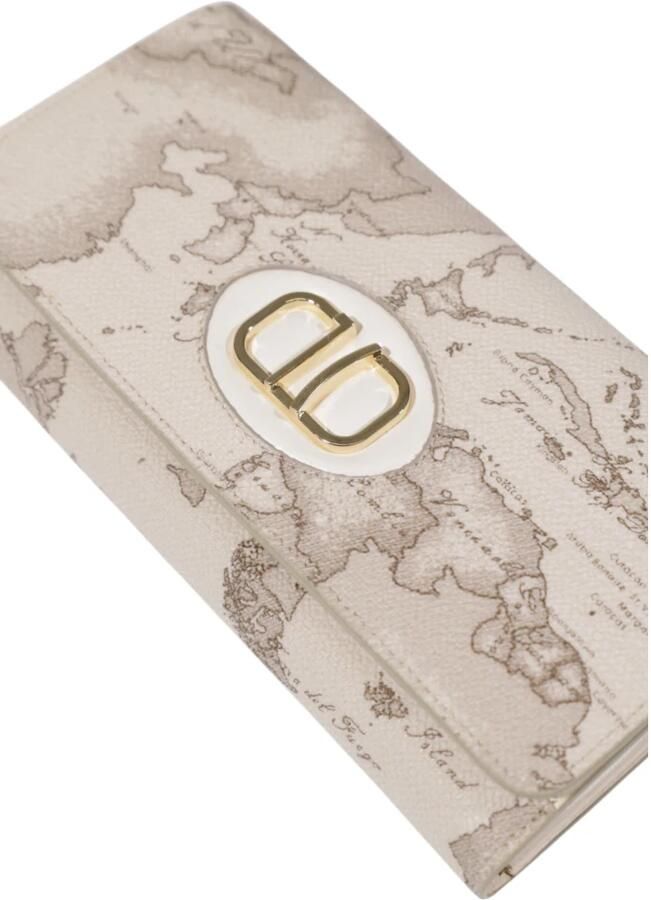 Alviero Martini 1a Classe Bedrukte portemonnee met lederen details Beige Dames - Foto 3