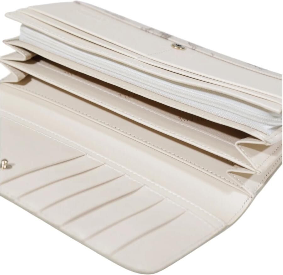 Alviero Martini 1a Classe Bedrukte portemonnee met lederen details Beige Dames